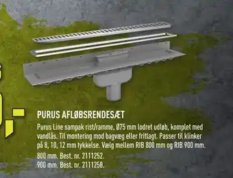 Purus afløbsrendesæt