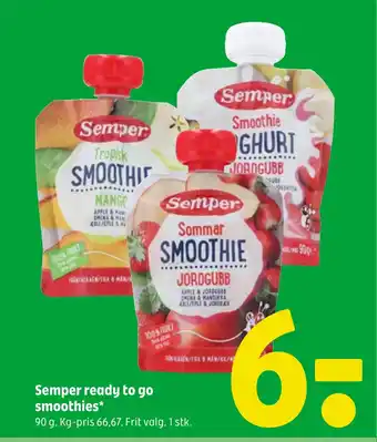 Coop 365 Semper ready to go smoothies tilbud