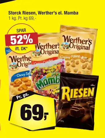 Calle Storck riesen, werther's el. mamba tilbud