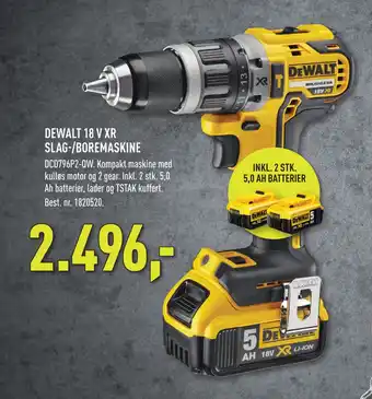 Johannes Fog Dewalt 18 v xr slag-/boremaskine tilbud