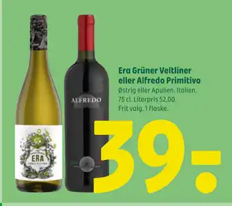 Coop 365 Era grüner veltliner eller alfredo primitivo tilbud