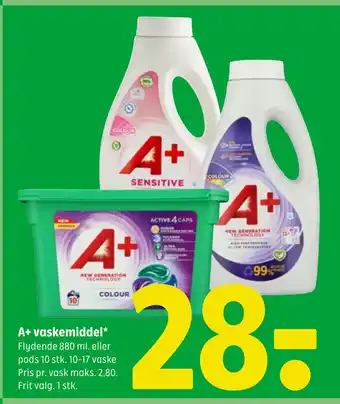 Coop 365 A+ vaskemiddel tilbud