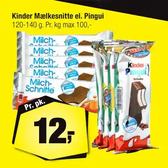 Calle Kinder mælkesnitte el. pingui tilbud