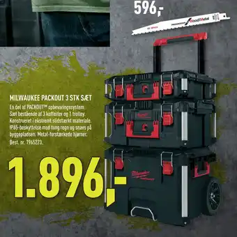Johannes Fog Milwaukee packout 3 stk sæt tilbud