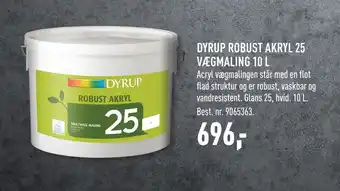 Dyrup robust akryl 25 vægmaling 10 l