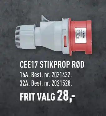 Johannes Fog Cee17 stikprop rød tilbud