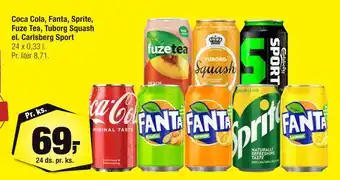 Calle Coca cola, fanta, sprite, fuze tea, tuborg squash el. carlsberg sport tilbud