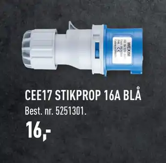 Cee17 stikprop 16a blå