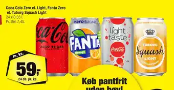 Calle Coca cola zero el. light, fanta zero el. tuborg squash light tilbud
