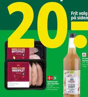 Coop 365 Kyllingebryst eller inderfilet tilbud