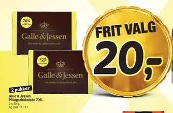 Fakta Tyskland Galle & jessen pålægschokolade 70% tilbud