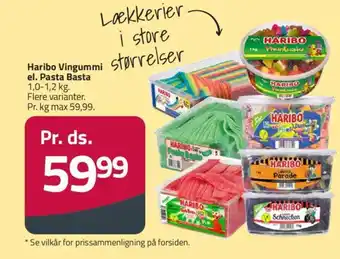Fleggaard Haribo Vingummi el. Pasta Basta tilbud