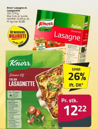 Knorr Lasagne el. Lasagnette