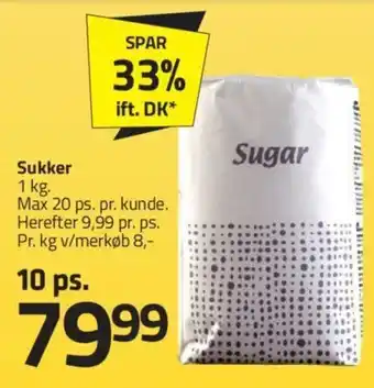 Fleggaard Sukker 1 kg. tilbud