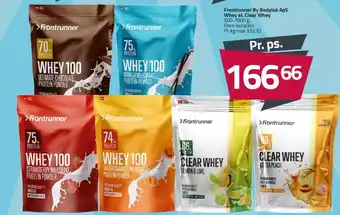 Fleggaard Frontrunner By Bodylab ApS Whey el. Clear Whey 500-1000 g. tilbud