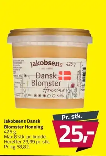 Fleggaard Jakobsens Dansk Blomster Honning 425 g. tilbud