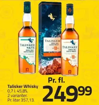 Fleggaard Talisker Whisky 0,7 1. 45,8%. tilbud