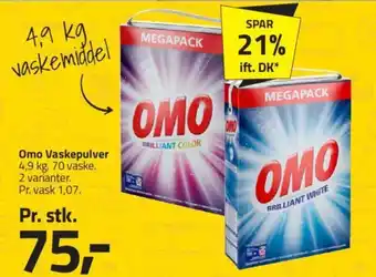 Fleggaard Omo Vaskepulver 4,9 kg. 70 vaske. tilbud