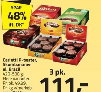Fleggaard Carletti P-tærter, Skumbananer el. Brazil tilbud