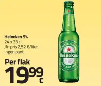Fleggaard Heineken 5% 24 x 33 cl. tilbud