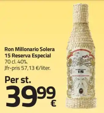 Fleggaard Ron Millonario Solera 15 Reserva Especial tilbud
