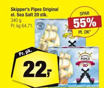 Calle Skipper's Pipes Original el. Sea Salt 20 stk. tilbud