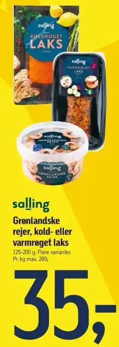 Føtex Grønlandske rejer, kold- eller varmrøget laks tilbud