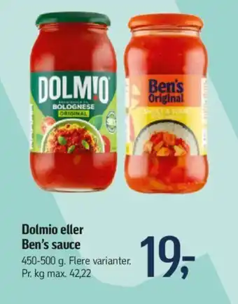 Føtex Dolmio eller Ben's sauce tilbud