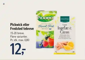 Føtex Pickwick eller Fredsted tebreve tilbud