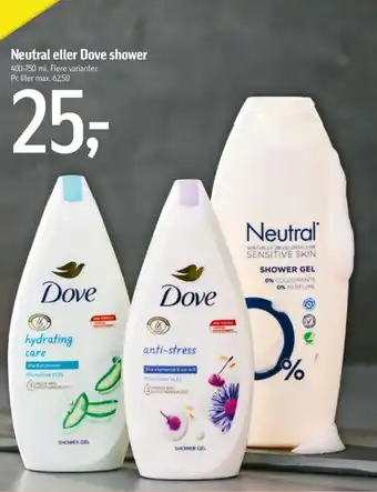 Føtex Neutral eller Dove shower tilbud