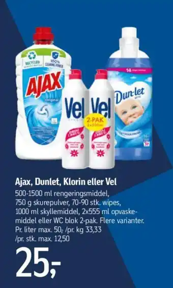 Føtex Ajax, Dunlet, Klorin eller Vel tilbud