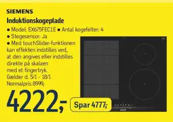 Føtex Induktionskogeplade tilbud