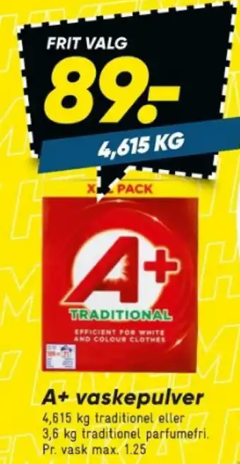 Bilka A+ vaskepulver tilbud