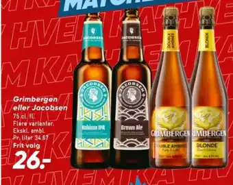 Bilka Grimbergen eller Jacobsen tilbud
