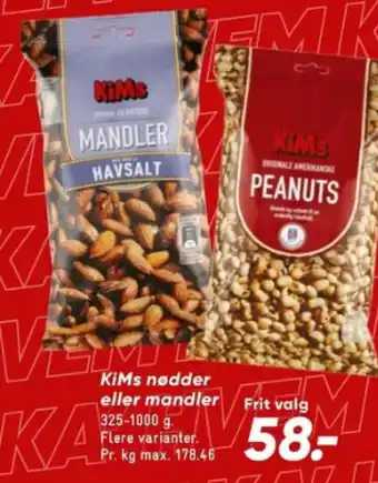 Bilka KiMs nødder eller mandler tilbud