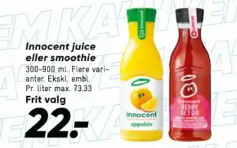 Bilka Innocent juice eller smoothie tilbud