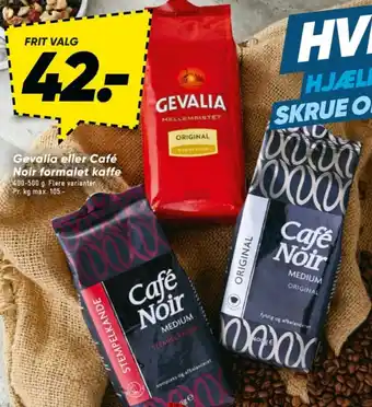 Bilka Gevalia eller Café Noir formalet kaffe tilbud