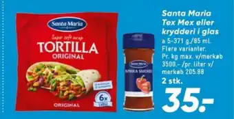 Bilka Santa Maria Tex Mex eller krydderi i glas tilbud