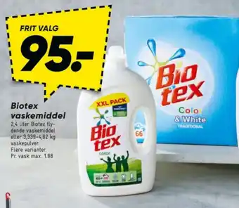 Bilka Biotex vaskemiddel tilbud
