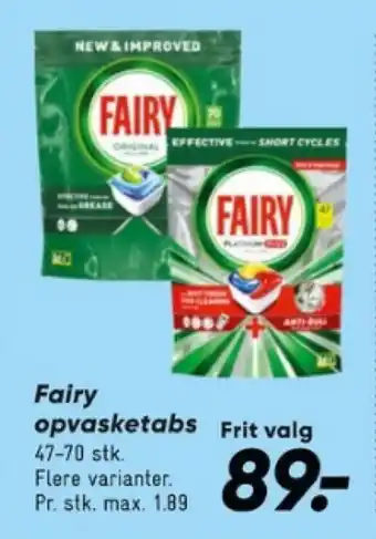 Bilka Fairy opvasketabs tilbud