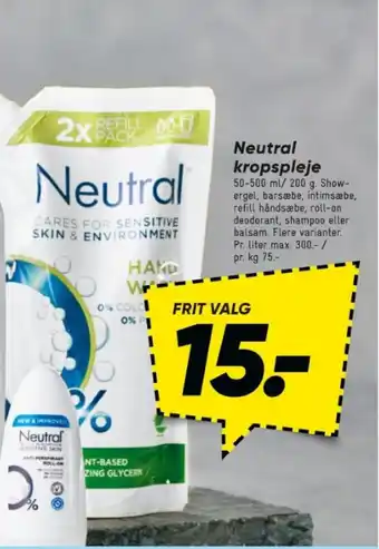 Bilka Neutral kropspleje tilbud
