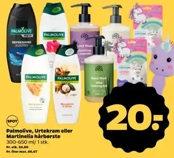 Netto Palmolive, Urtekram eller Martinelia hårbørste tilbud