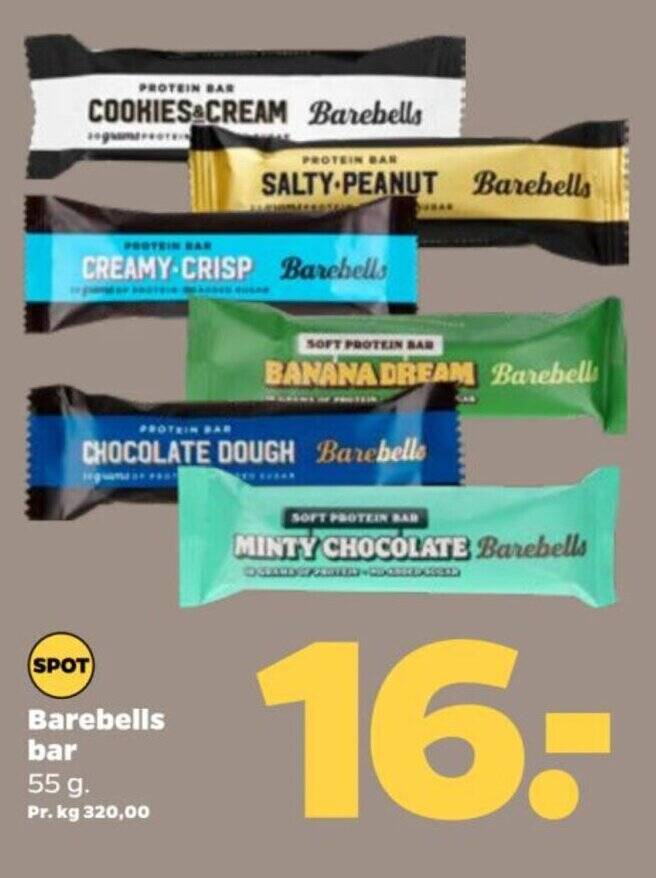 Barebells bar 55 g tilbud hos Netto