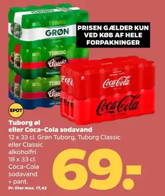 Netto Tuborg øl eller Coca-Cola sodavand tilbud