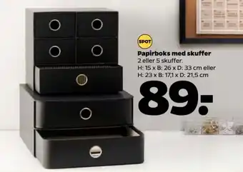 Netto Papirboks med skuffer tilbud
