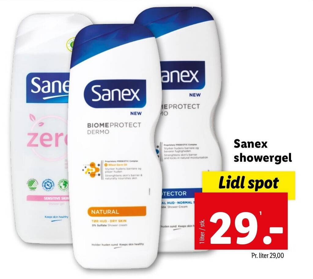 Sanex showergel tilbud hos Lidl