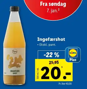 Lidl Ingefærshot tilbud