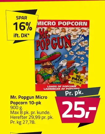 Fleggaard Mr. popgun micro popcorn 10-pk tilbud