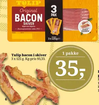 Dagli'Brugsen Tulip bacon i skiver tilbud