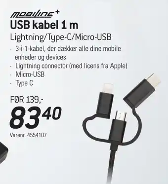 Thansen Usb kabel 1 m tilbud